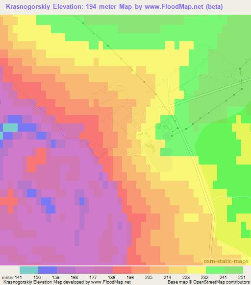 Krasnogorskiy,Russia Elevation Map