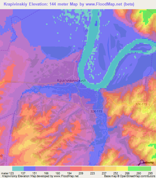 Krapivinskiy,Russia Elevation Map