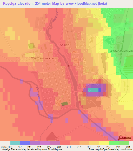 Koyelga,Russia Elevation Map