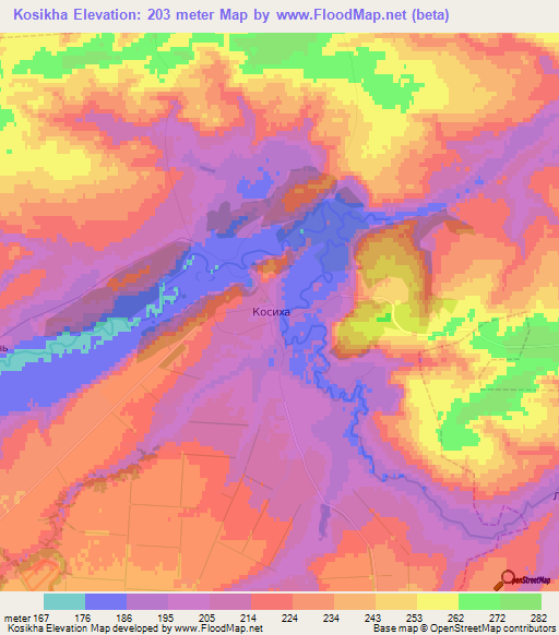 Kosikha,Russia Elevation Map