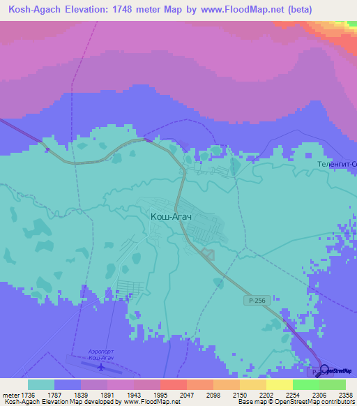 Kosh-Agach,Russia Elevation Map