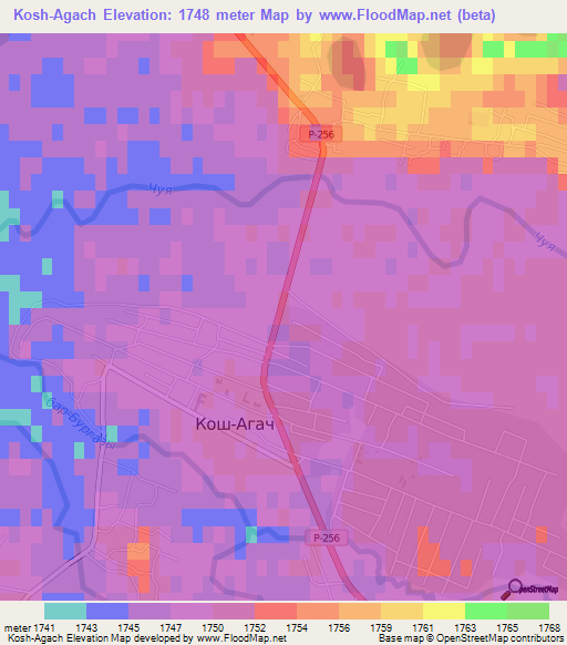 Kosh-Agach,Russia Elevation Map