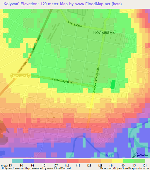 Kolyvan',Russia Elevation Map