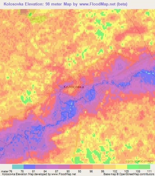 Kolosovka,Russia Elevation Map