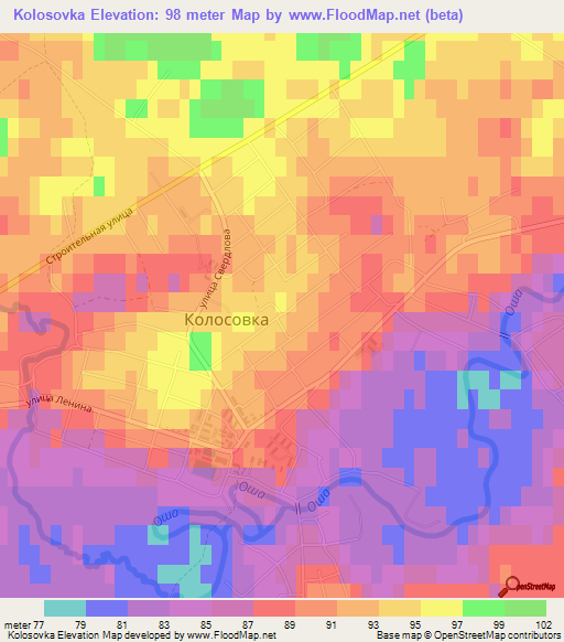 Kolosovka,Russia Elevation Map