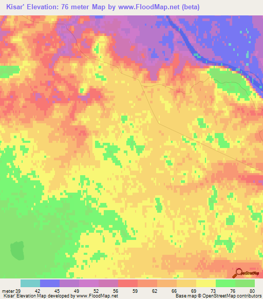 Kisar',Russia Elevation Map