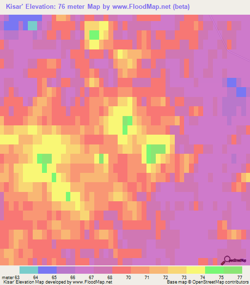 Kisar',Russia Elevation Map