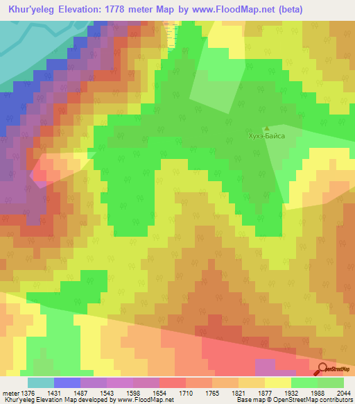 Khur'yeleg,Russia Elevation Map