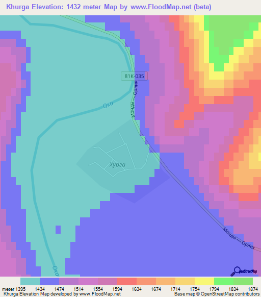 Khurga,Russia Elevation Map