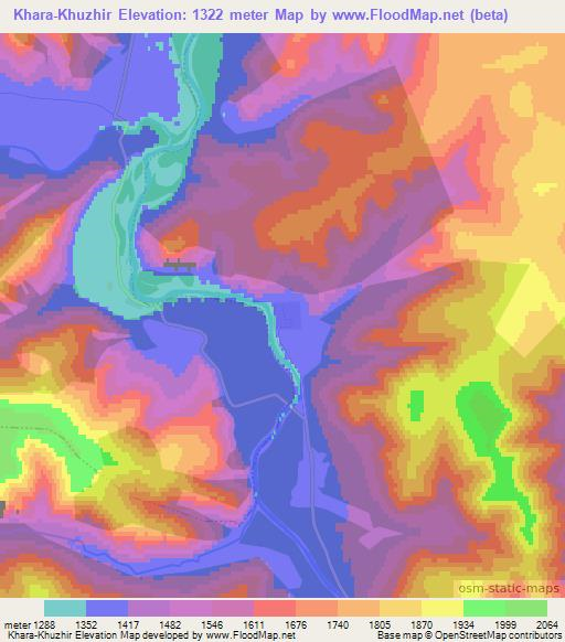 Khara-Khuzhir,Russia Elevation Map