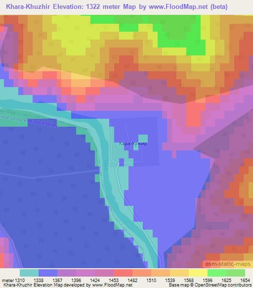 Khara-Khuzhir,Russia Elevation Map