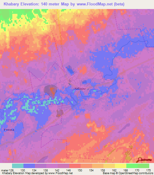 Khabary,Russia Elevation Map