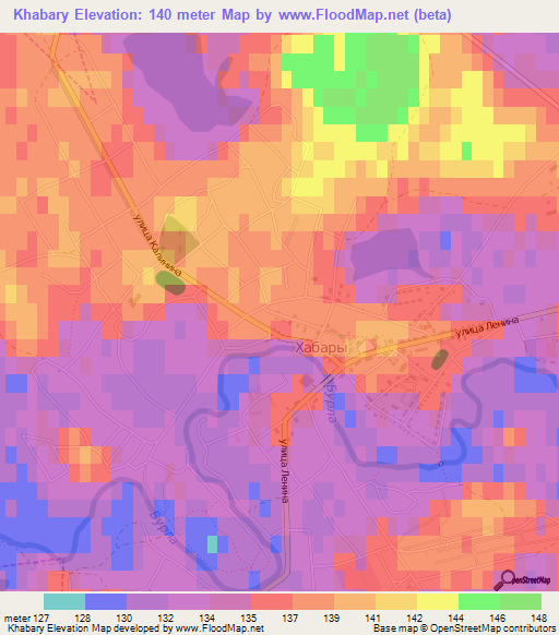 Khabary,Russia Elevation Map