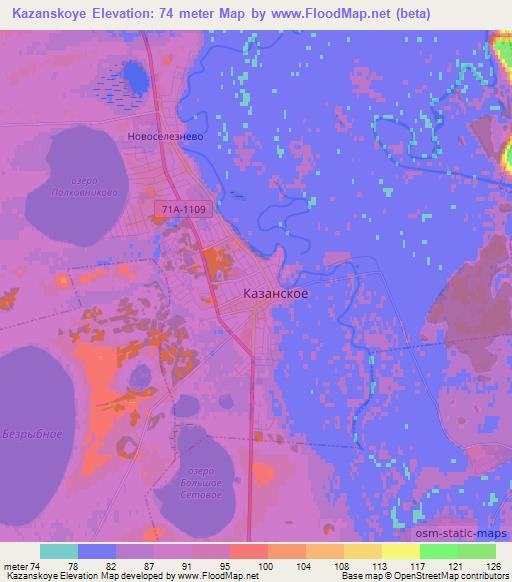 Kazanskoye,Russia Elevation Map