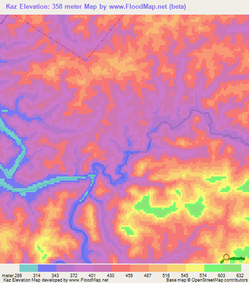 Kaz,Russia Elevation Map