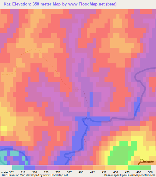 Kaz,Russia Elevation Map