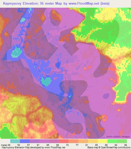 Kaymysovy,Russia Elevation Map