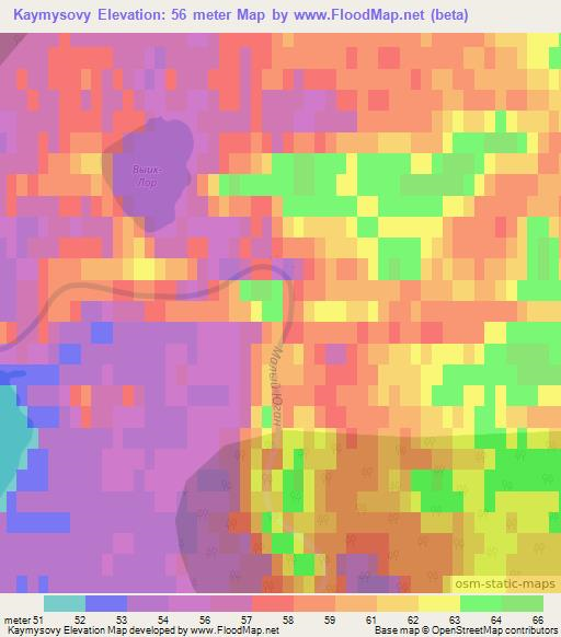 Kaymysovy,Russia Elevation Map