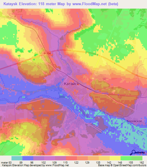 Kataysk,Russia Elevation Map