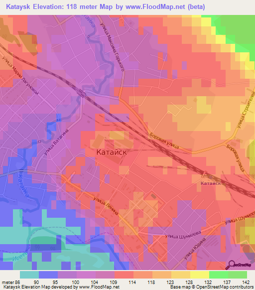 Kataysk,Russia Elevation Map