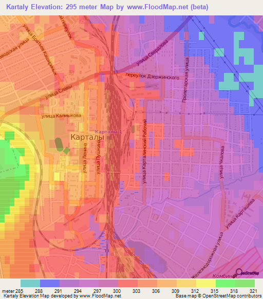 Kartaly,Russia Elevation Map