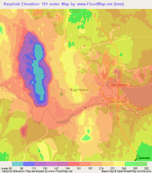 Karpinsk,Russia Elevation Map