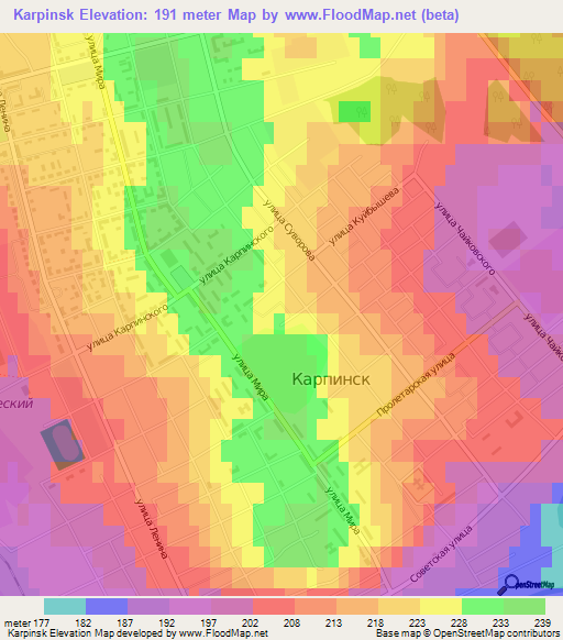 Karpinsk,Russia Elevation Map