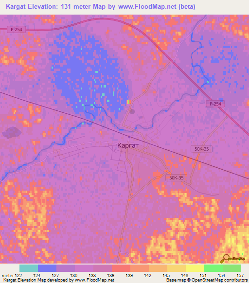 Kargat,Russia Elevation Map