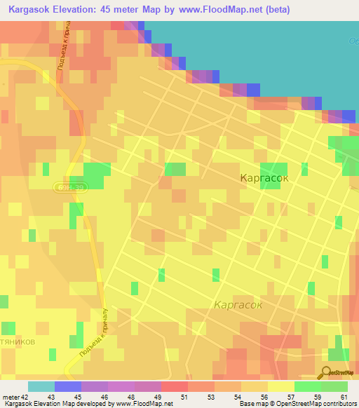 Kargasok,Russia Elevation Map