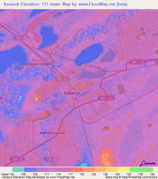 Karasuk,Russia Elevation Map