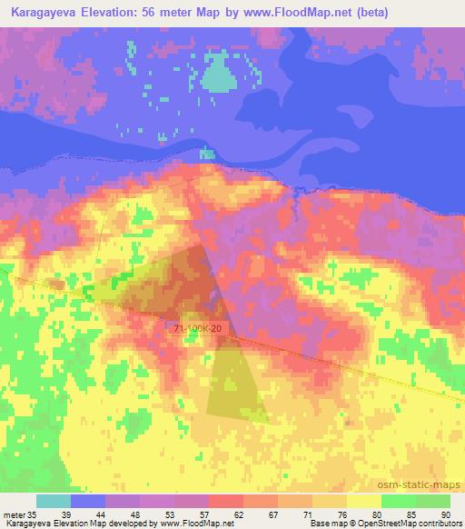 Karagayeva,Russia Elevation Map