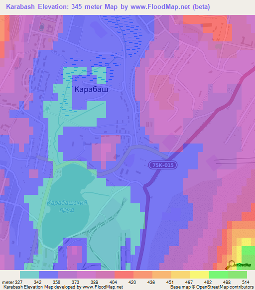 Karabash,Russia Elevation Map