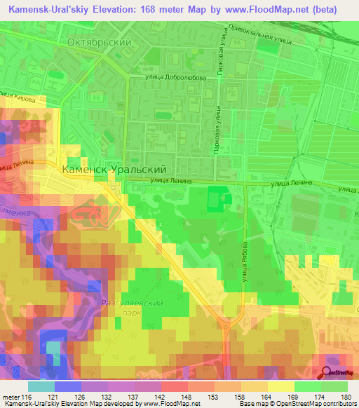 Kamensk-Ural'skiy,Russia Elevation Map