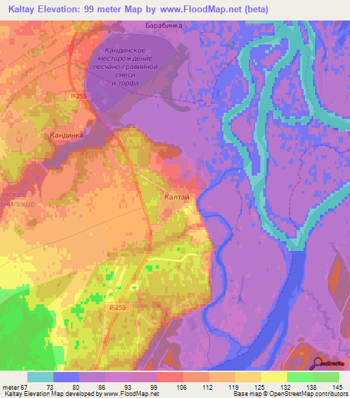 Kaltay,Russia Elevation Map