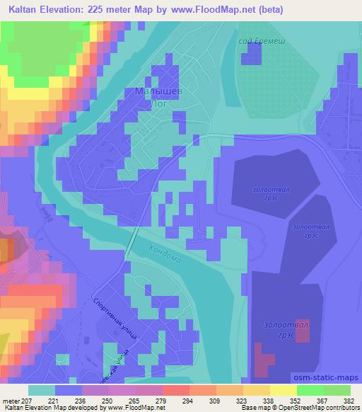 Kaltan,Russia Elevation Map