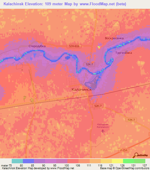 Kalachinsk,Russia Elevation Map