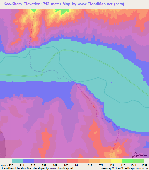 Kaa-Khem,Russia Elevation Map