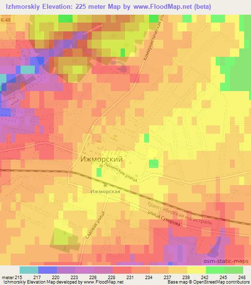 Izhmorskiy,Russia Elevation Map