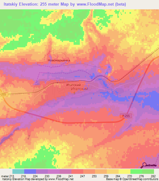 Itatskiy,Russia Elevation Map