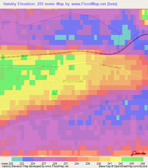 Itatskiy,Russia Elevation Map