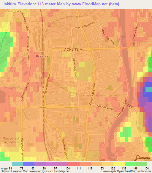 Iskitim,Russia Elevation Map