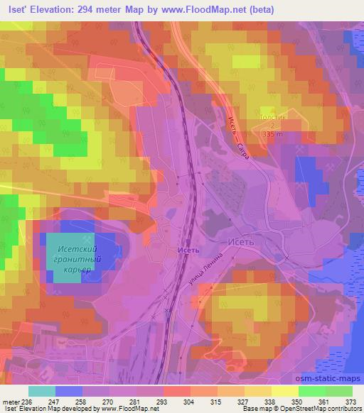 Iset',Russia Elevation Map