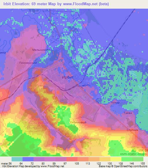 Irbit,Russia Elevation Map