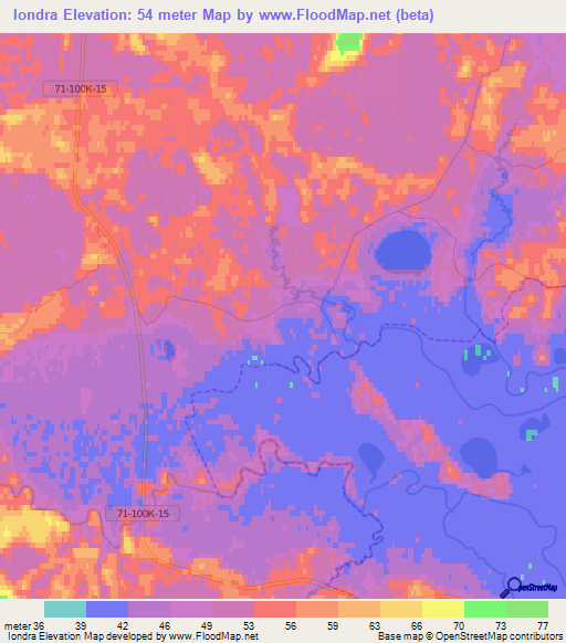 Iondra,Russia Elevation Map