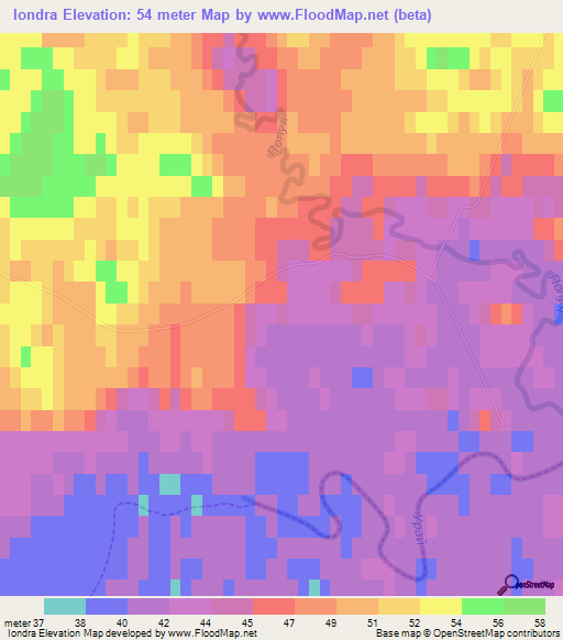 Iondra,Russia Elevation Map