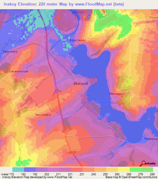 Inskoy,Russia Elevation Map