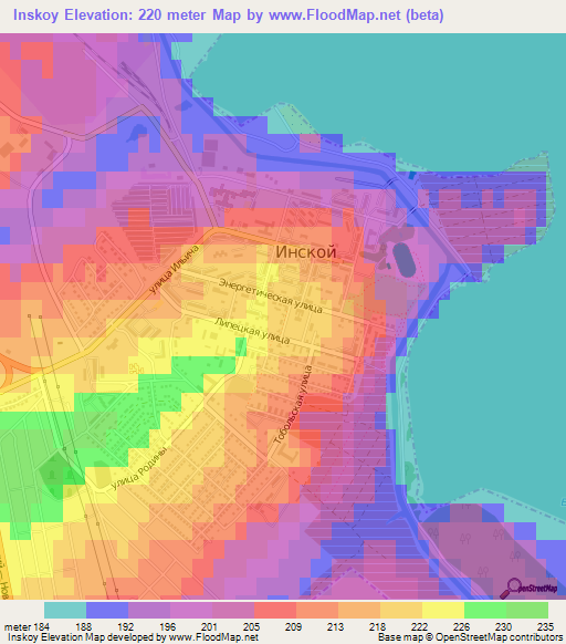 Inskoy,Russia Elevation Map