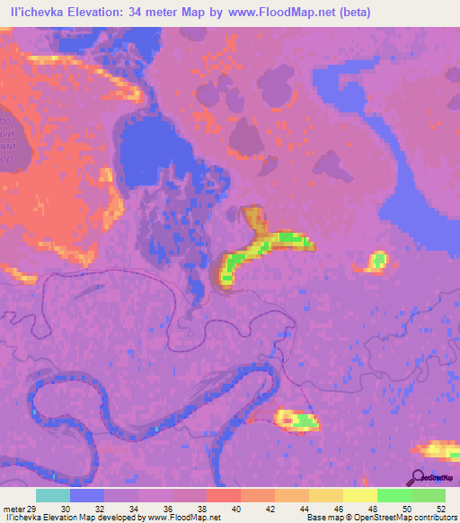 Il'ichevka,Russia Elevation Map