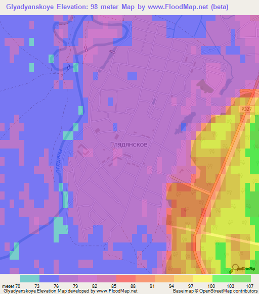 Glyadyanskoye,Russia Elevation Map