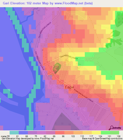 Gari,Russia Elevation Map